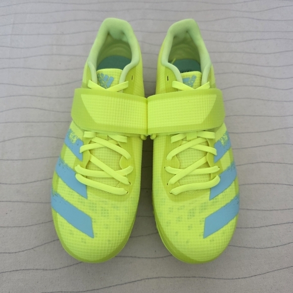 Adidas Mens Adizero HJ Solar Yellow Aqua Track & Field Shoes FW2244 Size 7.5 - Picture 3 of 11